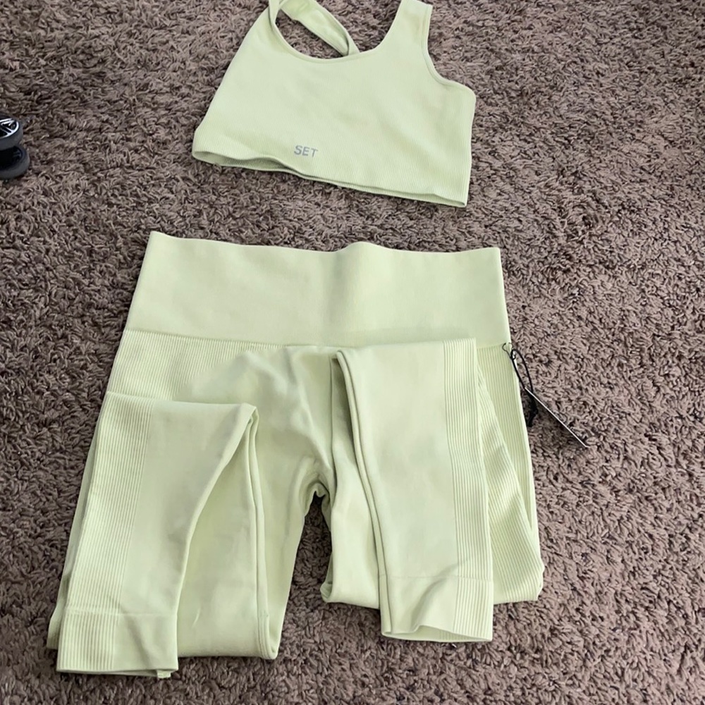 Lime green Set Active set by Madelyn Cline
